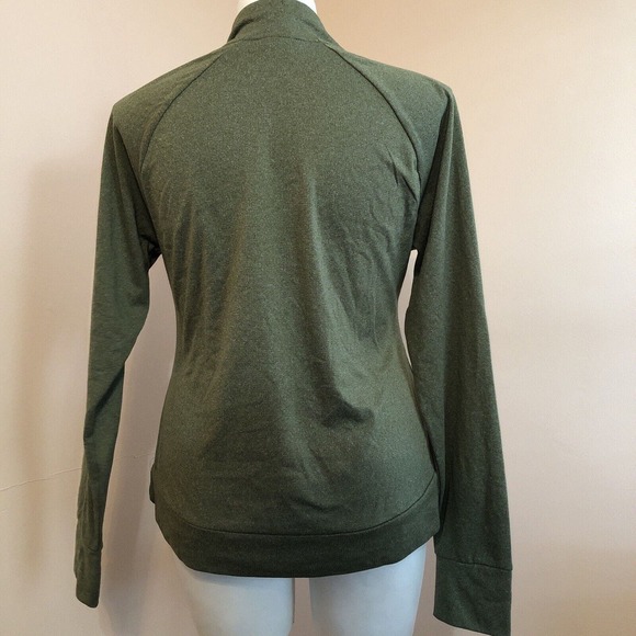 Avalanche Green Soft Fleece 1/4 Zip Pullover Sweatshirt Thumb Holes XL - Picture 4 of 5